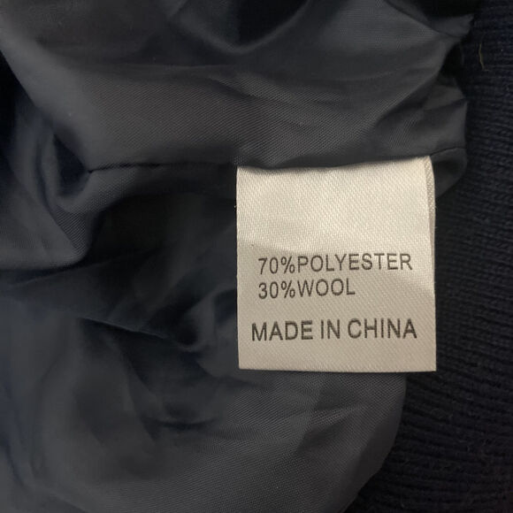 NEW WITHOUT TAGS CARMAR MEN'S BLUE LONG SLEEVE FULLY LINED VARSITY JACKET SIZE S - Picture 9 of 11